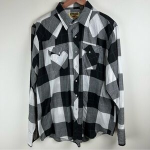 Vintage Youngbloods Authentic Western Snap Shirt Buffalo Plaid Pearl Snaps Rodeo